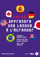 Affiche forum apprendre une langue à l'étranger